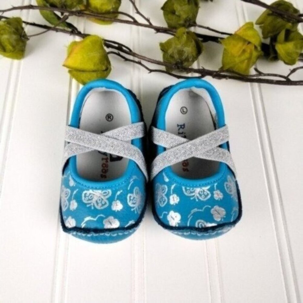 Riley Roos Mairin Leather Baby Shoes Turquoise Size Small 3-6 Months